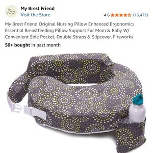 Nursing Pillow - Gray with Green Accents